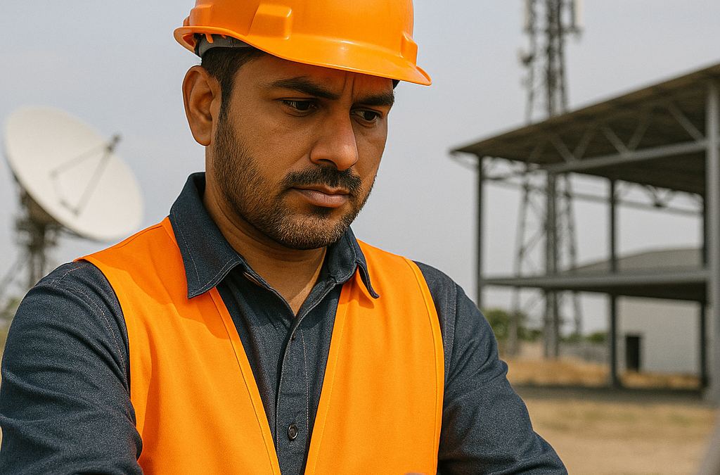 Lemcon engineer at a satellite ground station
